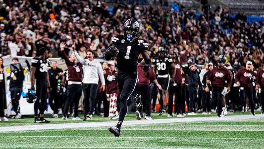 CHARLOTTE, NC - January 02, 2026 - Mississippi State Cornerback Kelley Jones (#1) during the Duke’s Mayo Bowl against the Wake Forest Demon Deacons at Bank of America Stadium in Charlotte, NC. Photo By Mike Mattina