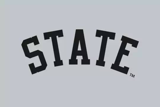 Arched State Logo Black