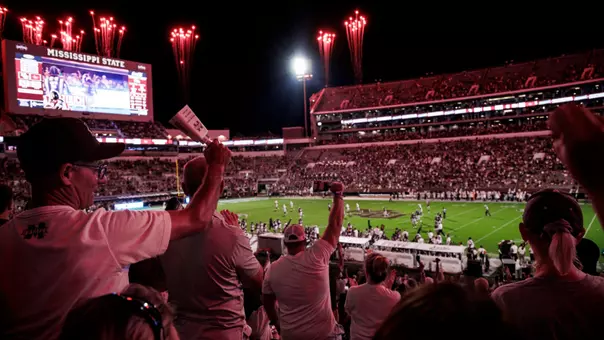 STARKVILLE, MS - September 05, 2026 - Mississippi State Fans during the game between the ULM Warhawks and the Mississippi State Bulldogs at Davis Wade Stadium at Scott Field in Starkville, MS. Photo By Mikayla Johnson