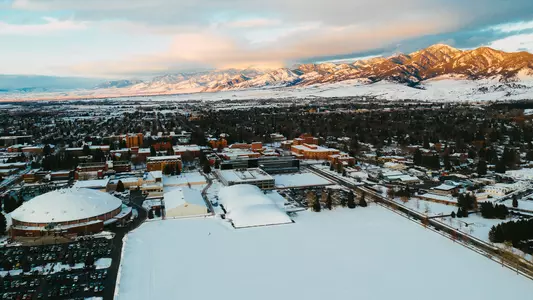Aerial_MSU_Campus_Bozeman_Snow
