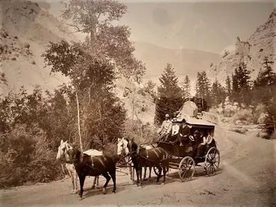 Fred Ervin on stage coach in 1900