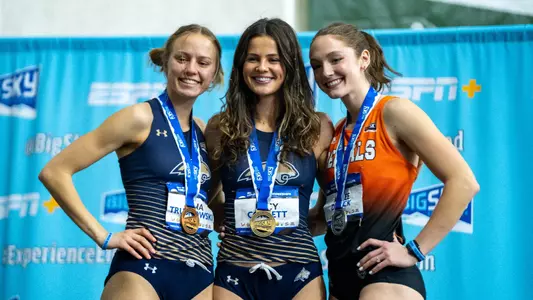 Anna Trudnowski and Lucy Corbett at the Big Sky Indoor Championships