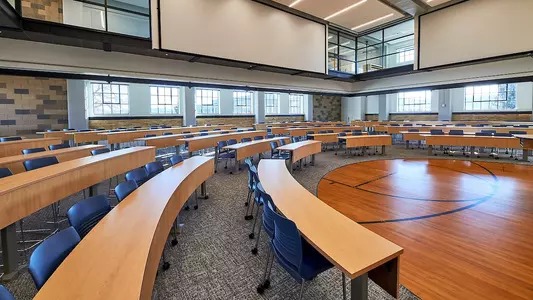 Romney Hall architecture Monday, November 22, 2021. MSU photo by Kelly Gorham