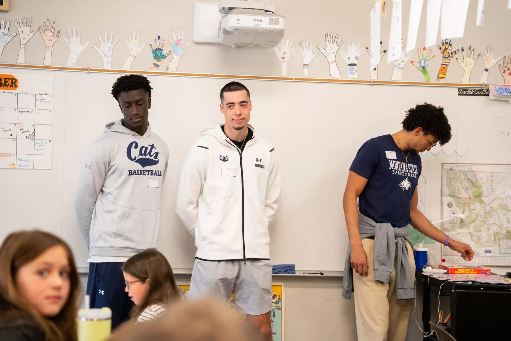 Montana State student-athletes participate in the Bobcats Day of Service on Tuesday, October 8, 2024, at Morning Star Elementary School, Longfellow Elementary School, and the Monforton School.