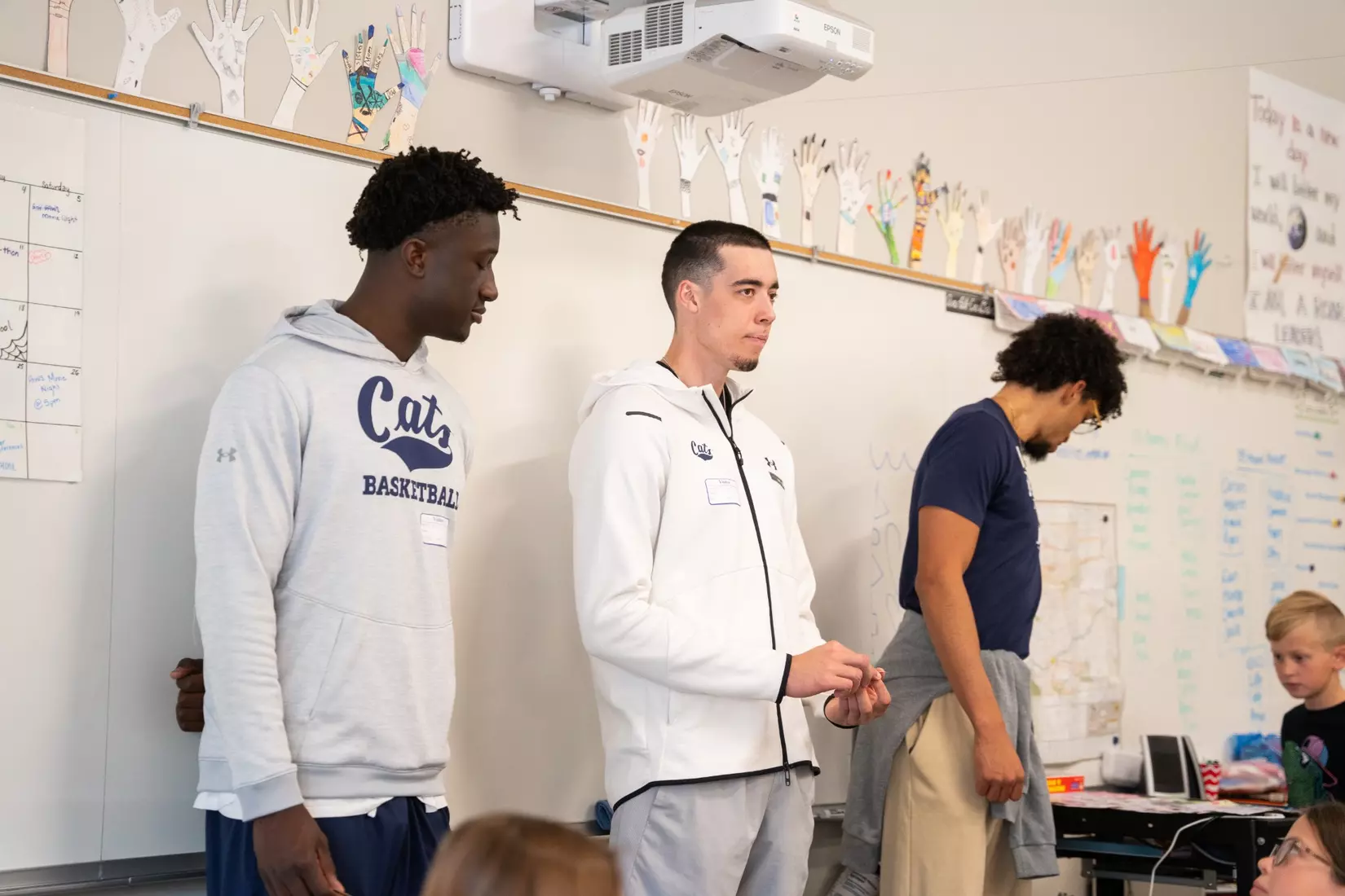 Montana State student-athletes participate in the Bobcats Day of Service on Tuesday, October 8, 2024, at Morning Star Elementary School, Longfellow Elementary School, and the Monforton School.