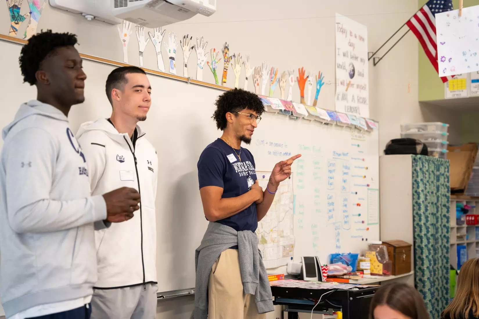 Montana State student-athletes participate in the Bobcats Day of Service on Tuesday, October 8, 2024, at Morning Star Elementary School, Longfellow Elementary School, and the Monforton School.