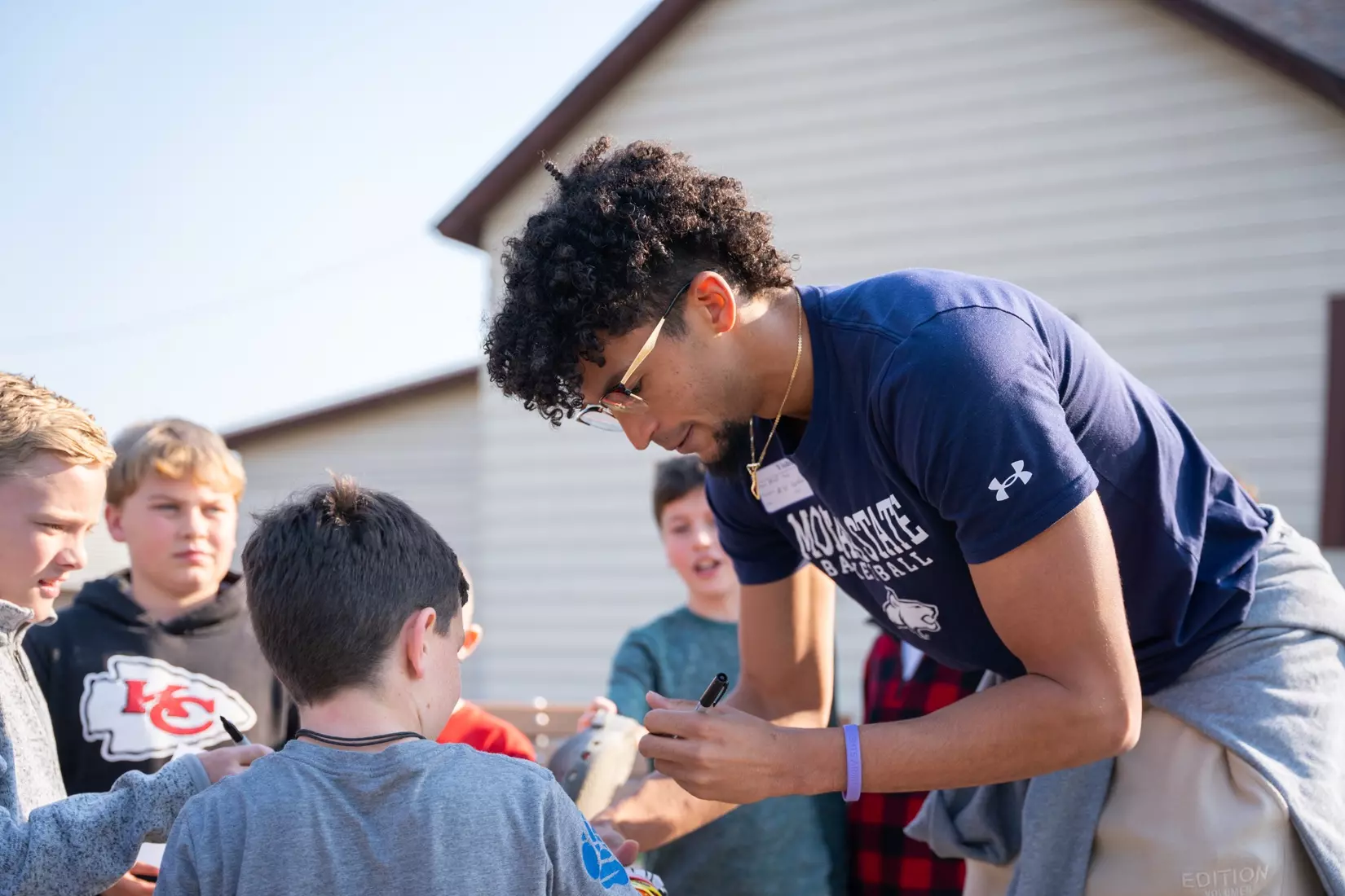 Montana State student-athletes participate in the Bobcats Day of Service on Tuesday, October 8, 2024, at Morning Star Elementary School, Longfellow Elementary School, and the Monforton School.