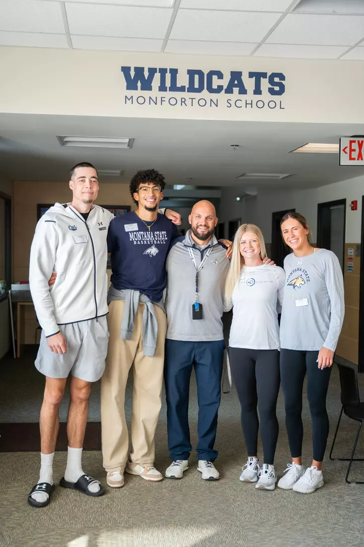 Montana State student-athletes participate in the Bobcats Day of Service on Tuesday, October 8, 2024, at Morning Star Elementary School, Longfellow Elementary School, and the Monforton School.