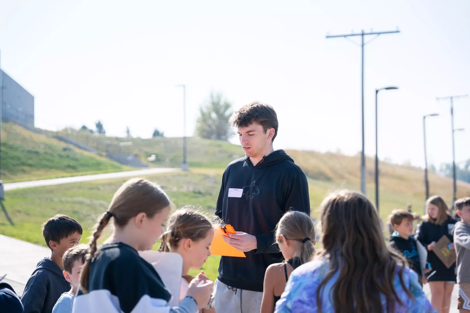 Montana State student-athletes participate in the Bobcats Day of Service on Tuesday, October 8, 2024, at Morning Star Elementary School, Longfellow Elementary School, and the Monforton School.