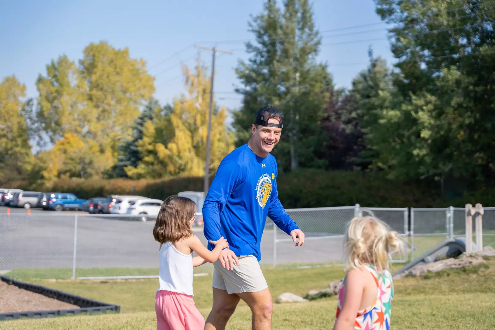 Montana State student-athletes participate in the Bobcats Day of Service on Tuesday, October 8, 2024, at Morning Star Elementary School, Longfellow Elementary School, and the Monforton School.