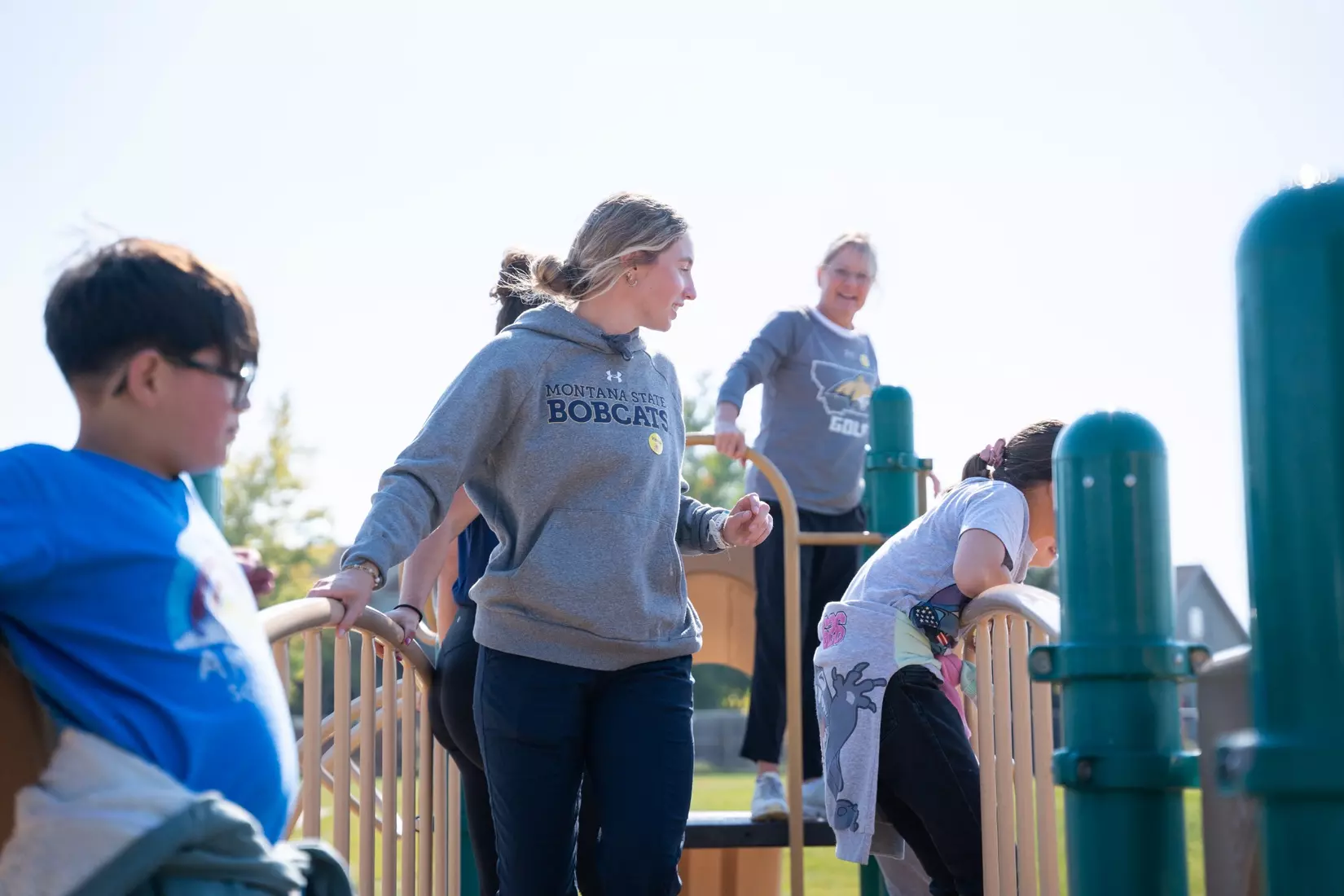 Montana State student-athletes participate in the Bobcats Day of Service on Tuesday, October 8, 2024, at Morning Star Elementary School, Longfellow Elementary School, and the Monforton School.
