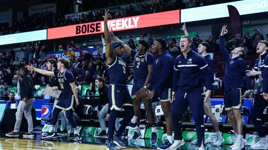 Bench Celebration_MBB vs. Weber State Big Sky Quarterfinal_3.11.24