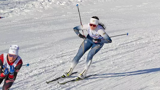 The first day of the.UAF RMISA Invitational Nordic Ski Races, a 1.25-kilometer classic technique sprint event, on the Usibelli Ski Trails on the UAF Campus Sunday afternoon, February 16, 2025.