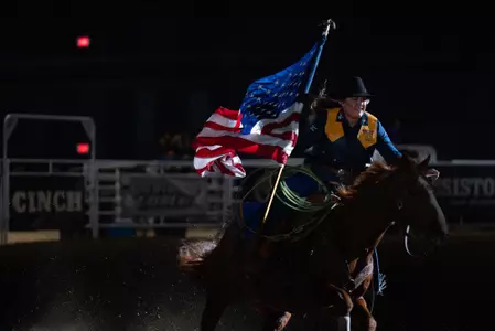 Rodeo with flag