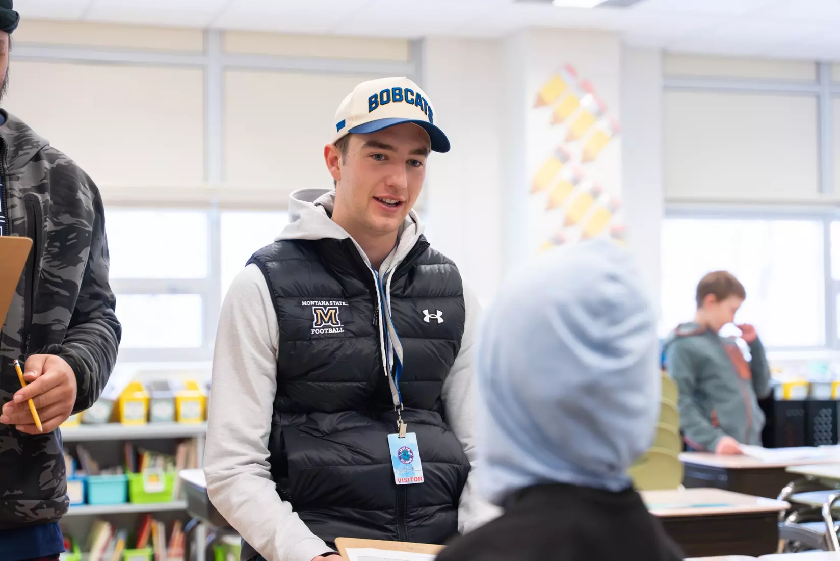 Montana State student-athletes participate in the Spring Bobcats Day in Service at local elementary schools on Wednesday, April 2, 2025 (Photos courtesy Brian Morse)