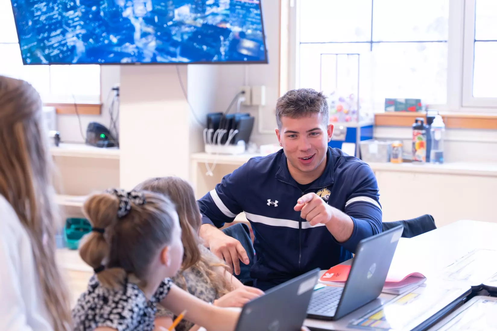 Montana State student-athletes participate in the Spring Bobcats Day in Service at local elementary schools on Wednesday, April 2, 2025 (Photos courtesy Brian Morse)