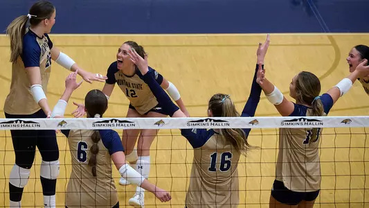 Montana State hosts Portland State for an NCAA college volleyball match Saturday, Sept. 27, 2025 in Bozeman, Mont. MSU photo by Kelly Gorham