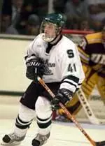 Senior forward Ash Goldie tallied a goal and two assists in MSU's 7-2 exhibition win over Toronto.
