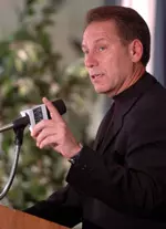 Tom Izzo addresses the press at Wednesday's media day.