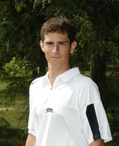 Freshman Brian Compton upset fifth-seeded Andrew Eklov of Illinois in his opening match.