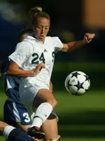 Freshman Maureen Pawlak recorded three shots in Friday's game at Indiana