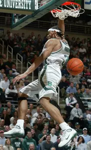 Shannon Brown throws down a fast-break dunk in the first half.
