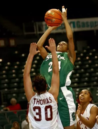 Rene Haynes goes up for two of her 14 points during MSU's 81-59 victory over Santa Clara Saturday in Honolulu.