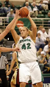Senior Kelli Roehrig and the Spartans play three-time defending national champion Connecticut Wednesday night in Hartford.
