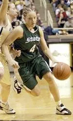 Senior Kristin Haynie and the Spartans will face another challenging schedule during the 2004-05 season.