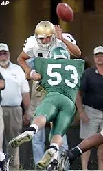Marshall Campbell blocked a punt attempt by Notre Dame's D.J. Fitzpatrick in the first quarter that Jerramy Scott recovered in the end zone for a Spartan touchdown.