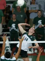 Senior Kim Schram had 20 kills at Minnesota last year.