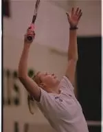 Senior Karen Gustafson defeated UT's Horning 6-3, 6-0 in the