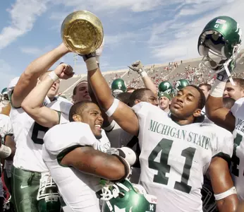 With its 30-20 victory at Indiana, Michigan State retained the Old Brass Spittoon. The Spartans have won eight of the last nine games in the series.