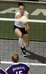 Kim Schram was named the Coca-Cola/MSU Volleyball Classic MVP.