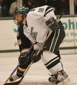 Chris Mueller score a shorthanded goal in the Green's 5-2 win on Thursday.