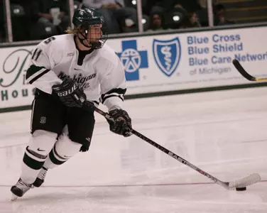 Bryan Lerg opened the 2005-06 season with a goal and two assists in a, 5-1, win over Wayne State.