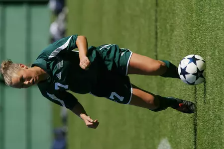 Emma Harris scored two goals for the second straight game to lift MSU to a 2-1 win.