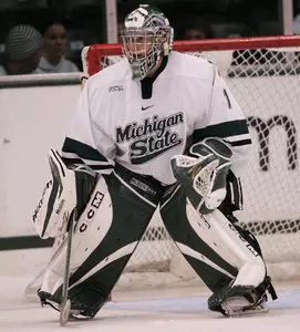 Freshman Jeff Lerg made 29 stops to key a Michigan State tie at Ferris State.