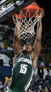 Alan Anderson dunks for two of his team-leading 16 points in their 64-49 win over Michigan.