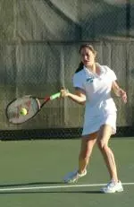 Sophomore Jessica Baron continues to improve at No. 5 singles with a win Sunday against Ball State.