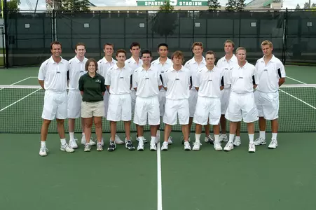 All ages are welcome to meet and play with the 2004-05 men's tennis team Friday.