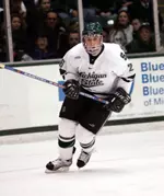 Junior Chad Hontvet tallied a pair of goals as State upended Miami, 2-1, in the first game of the CCHA playoffs.