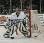 Goaltender Dominic Vicari stopped 33 shots as MSU blanked Nebraska-Omaha, 5-0, in the CCHA Super Six Quarterfinals.