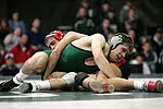 Andy Simmons advanced to the 141-pound national quarterfinals on Thursday.