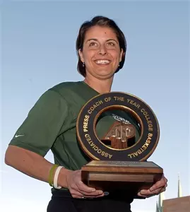Joanne P. McCallie was presented with the AP Coach of the Year award Saturday at the women's Final Four in Indianapolis.