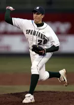 Freshman Mark Sorensen posted three strikeouts and earned his first collegiate win in MSU's 11-0 win at Central Michigan on Tuesday.