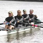The varsity four is one of three MSU boats competing for an NCAA championship this weekend in Sacramento, Calif.