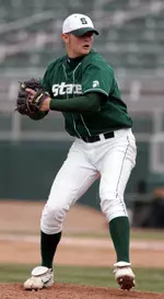 Sophomore Craig Brookes earned his fifth win of the season in MSU's 13-8 victory in Game 1 Sunday at Indiana.