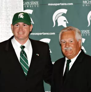 David Grewe was introduced as MSU's 15th head baseball coach by Athletics Director Ron Mason at a July 13 press conference.