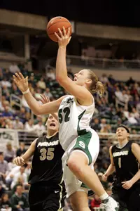 Liz Shimek just missed a double-double with nine points and 12 rebounds against Taiwan.